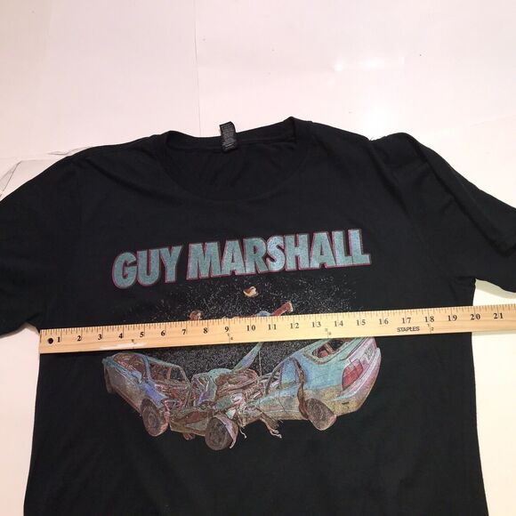 Anvil T-Shirt Men's L Black Short Sleeved Guy Marshall Logo - Picture 10 of 12